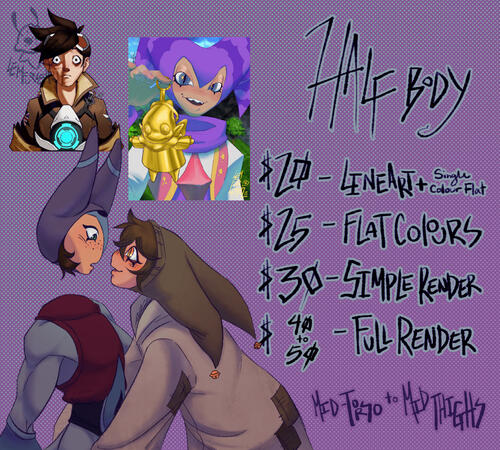 Half body pricing Half body pricing