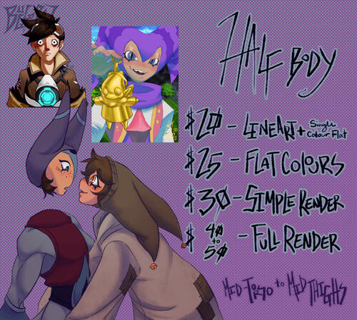 Half body pricing Half body pricing